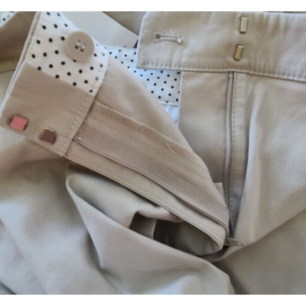 Talbots Perfect Crop Curvy Pants Plus Sz 24W Beige Chinos Zip Front Preppy NWT - Picture 4 of 10